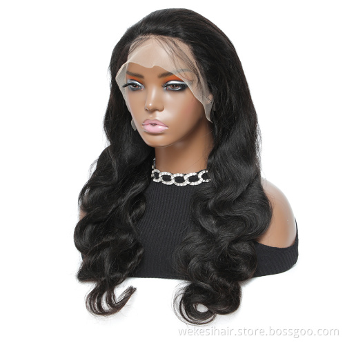 100% Brazilian Virgin Human Hair Transparent Swiss Lace Wig HD Body Wave Curly Lace Front wigs for Black Women